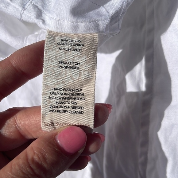 Soft Surroundings White Cotton Button Down Size Small - Picture 8 of 11
